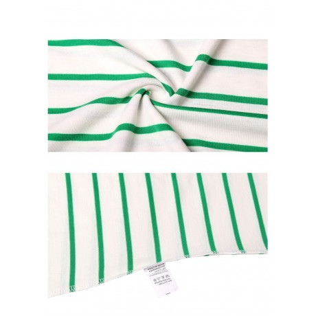 Women's Scoop Neck Short Sleeve T Shirt Striped Print Cold Shoulder Tops Blouses(S-XL)