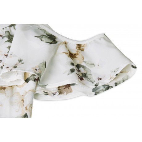 Women's Strappy Short Sleeve Floral Printed Dress Ruffles Off Shoulder Mini Dresses(S-XL)