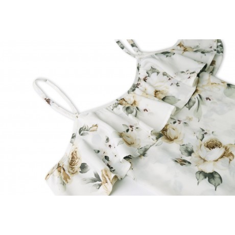 Women's Strappy Short Sleeve Floral Printed Dress Ruffles Off Shoulder Mini Dresses(S-XL)