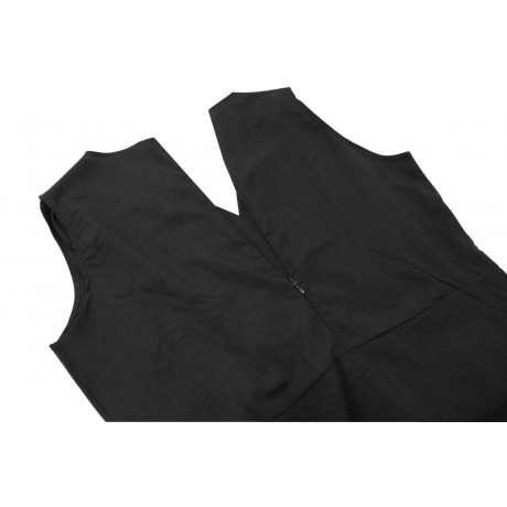 Women's V-Neck Sleeveless Jumpsuits Self-Tie Belt Zip Closure Wide Leg Jumpsuits(S-XL)