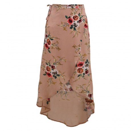 Women's Floral Printed Skirt Sexy Slit Front Swing Maxi Long Skirt(S-XL)