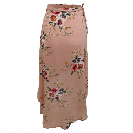 Women's Floral Printed Skirt Sexy Slit Front Swing Maxi Long Skirt(S-XL)
