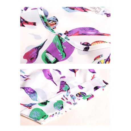 Women's Chiffon Loose Batwing Short Sleeve T Shirt Scoop Neck Printed Tops Blouses (S-XXL)