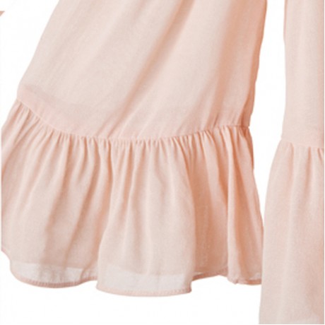 Women's Chiffon Long Sleeve Solid T Shirt Loose Ruffled Cold Shoulder Strap Tops Blouses(S-XXL)