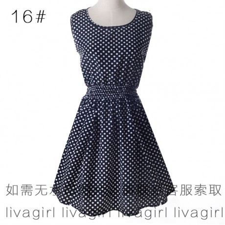 Women's Chiffon Sleeveless Floral Printed Dress Elastic High Waist Maxi Dress(S-XXL)