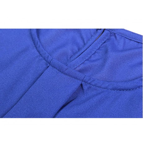 Women's Chiffon Ruffled Short Sleeve T Shirt Solid Loose Scoop Neck Tops Blouses(S-XL)