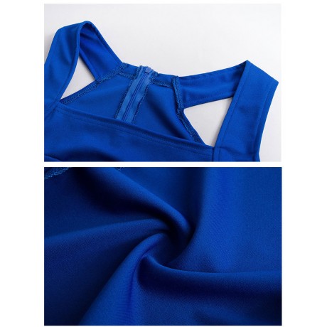 Women's Sexy Sleeveless Ruffled Mermaid Dress Zipper Pure Color Pencil Dress(S-XXXL)