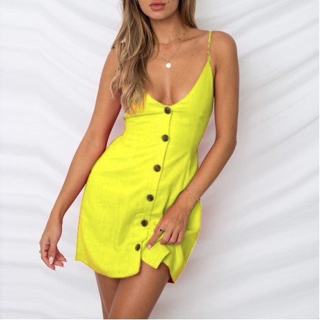 Women's Deep V Neck Adjustable Spaghetti Straps Summer Dress Sleeveless Sexy Backless floral dress(S-XXL)