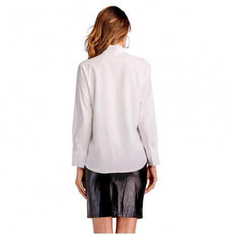 Spring New Shirt Women's Bow Tie Leader with White Shirt Professional Shirt Women Long Sleeve(S-XL)