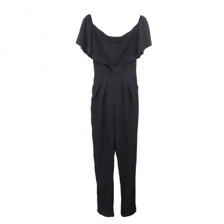 Womens off shoulder Chiffon Ruffled High Waist Long Leg Jumpsuits Rompers(S-XL)