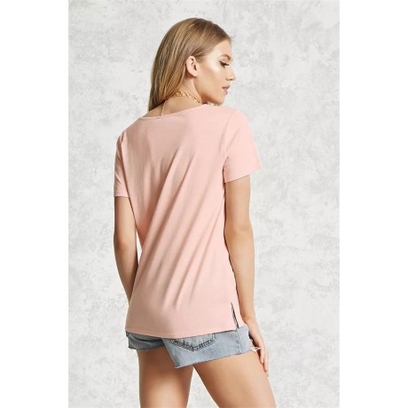 Women's Hollow V-neck Loose Short-Sleeved Solid Color Short Sleeve t-Shirt(S-XL)