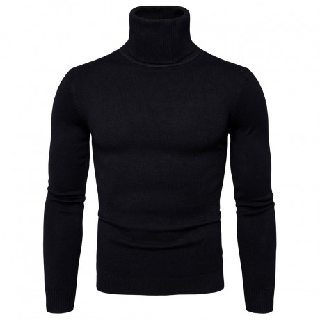  Mens Pullover Slim Fit Sweater High Neck Outwear Winter Warm Knitwear Cable Sweaters
