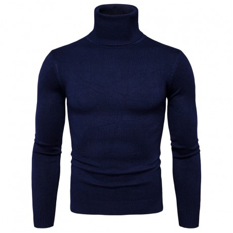  Mens Pullover Slim Fit Sweater High Neck Outwear Winter Warm Knitwear Cable Sweaters