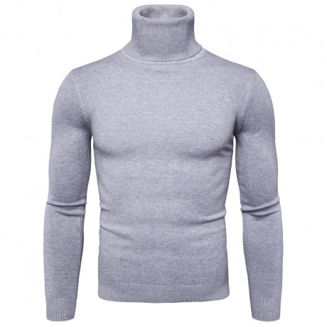  Mens Pullover Slim Fit Sweater High Neck Outwear Winter Warm Knitwear Cable Sweaters