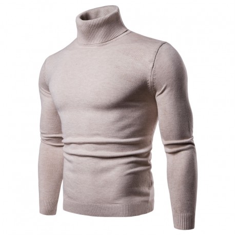  Mens Pullover Slim Fit Sweater High Neck Outwear Winter Warm Knitwear Cable Sweaters