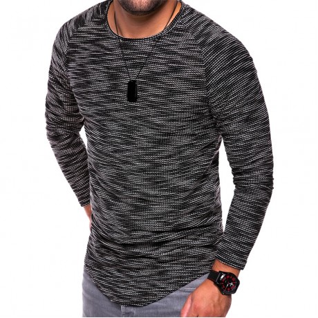  Men's Round Neck Slim Long Sleeve Cotton T-Shirt Hipster Casual Tops