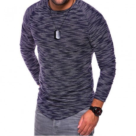  Men's Round Neck Slim Long Sleeve Cotton T-Shirt Hipster Casual Tops