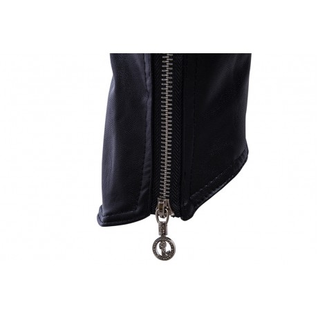 Mens Motorcycle Leather Jacket Long Sleeves Multi-Zip PU Jackets Coat