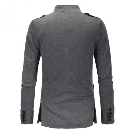  Men's Stand Collar Blazer Coat Jacket Casual Button Blazer Coat