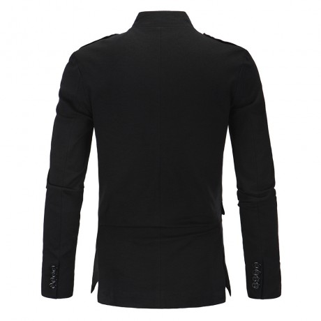  Men's Stand Collar Blazer Coat Jacket Casual Button Blazer Coat