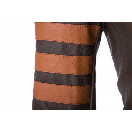 Men's Brown PU Leather Jacket Cafe Racer Retro Motorcycle Jacket