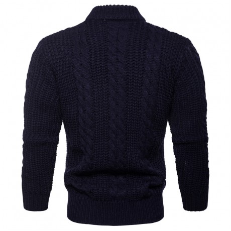   Men's Solid Color Sweater Slim Fit Long Sleeve Single Button Knit Cardigan Sweater