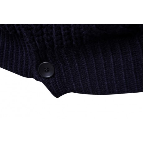   Men's Solid Color Sweater Slim Fit Long Sleeve Single Button Knit Cardigan Sweater