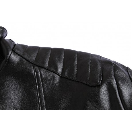 PU Leather Motorcycle Collar Jackets Slim Harley Leather Jacket for Men
