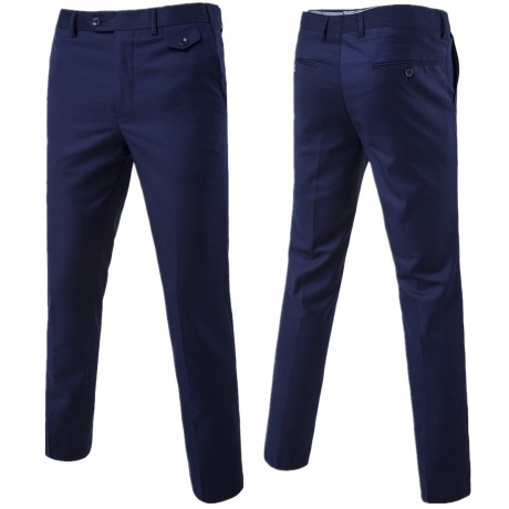 Men's Slim Fit Pants Casual Dress Pants Classic Fit Flat Front Trousers