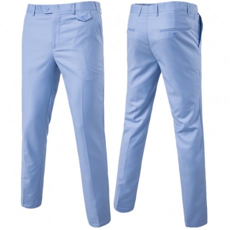 Men's Slim Fit Pants Casual Dress Pants Classic Fit Flat Front Trousers