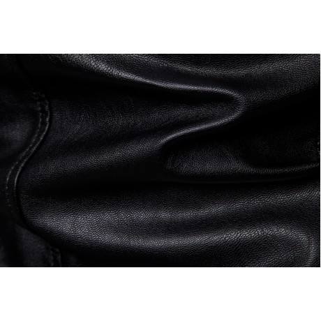 Men's Stand Collar Motor Fashion Washed PU Leather Fur Jackets