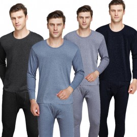Men's Fashion Ultra Soft Thermal Underwear Long Sleeves Set 