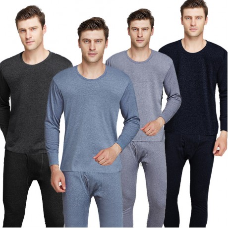 Men's Fashion Ultra Soft Thermal Underwear Long Sleeves Set 