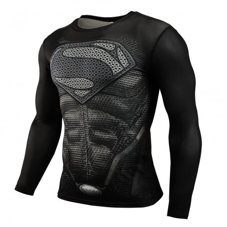   Men's Quick Dry T-Shirt Printed Compression Baselayer Underlayer Top Long Sleeve T-Shirt