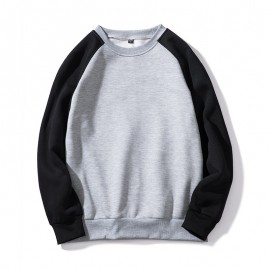  Men's Casual Soft Color Block Long Sleeve Sweatshirt Pullover Sweater