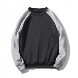  Men's Casual Soft Color Block Long Sleeve Sweatshirt Pullover Sweater 