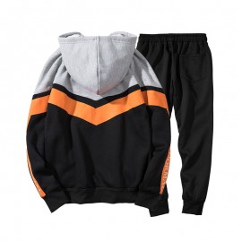 Men's Casual Tracksuit Sports Suit Long Sleeve Full-zip Jogging Sports Hoodies and Pants 