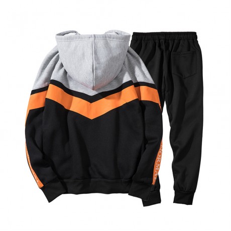 Men's Casual Tracksuit Sports Suit Long Sleeve Full-zip Jogging Sports Hoodies and Pants