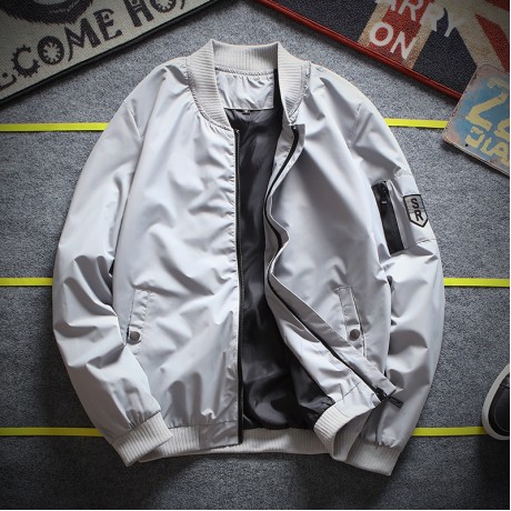  Fashion Bomber Jacket Stand Collar Flight Jacket Winter Windbreaker Coat for Men