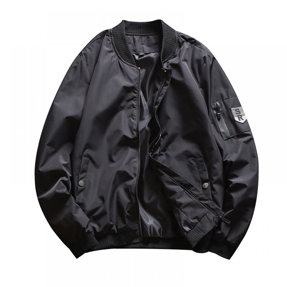 Fashion Bomber Jacket Stand Collar Flight Jacket Winter Windbreaker Coat for Men