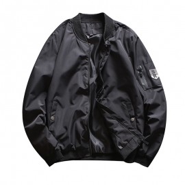 Fashion Bomber Jacket Stand Collar Flight Jacket Winter Windbreaker Coat for Men 