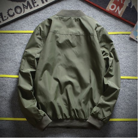  Fashion Bomber Jacket Stand Collar Flight Jacket Winter Windbreaker Coat for Men