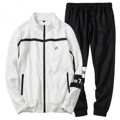  Men's Athletic Tracksuit Set Full Zip Long Sleeve Jogging Sportwear Sweat Suits