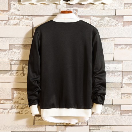 Men's Long Sleeve Top Round Neckline Printed New Autumn Pullovers T Shirt 