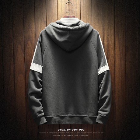 Fashion Men's Loose Hood Long Sleeves Sweaster Shirt Fake Two Stitch Sweatshirts