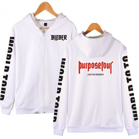 Fashion Casual Sweater Youth Full Zip Hooded Sweatshirt