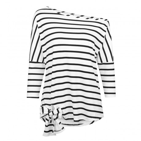 Women Striped off Shoulder Blouse Casual Top Ladies Loose Long Sleeve T Shirt Blouse