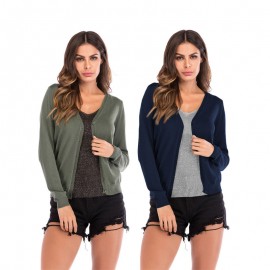 Long Sleeve Button Down Classic Sweater Slim Knit Cardigan for Women