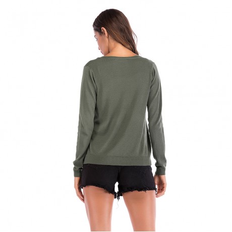Long Sleeve Button Down Classic Sweater Slim Knit Cardigan for Women