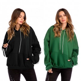  Women Casual Long Sleeve Sweater Round Neck Sweater Hoodie Pullover Sweater